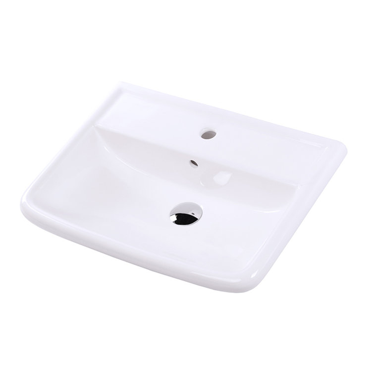 LACAVA Alia 17.25'' White Porcelain UShaped Wall Mount Bathroom Sink